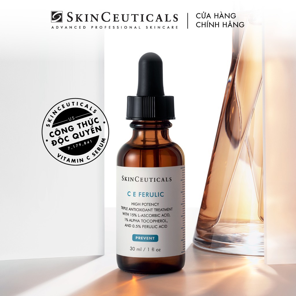 [Mã COSLUX05 giảm 120K] Skinceuticals C E Ferulic giúp làn da trở nên khoẻ mạnh và săn chắc hơn 30ml