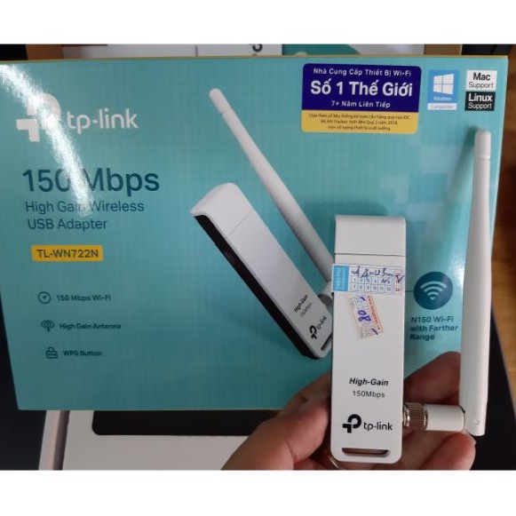 USB thu sóng Wifi tp-link TL-WN722N BH chính hãng 2 năm