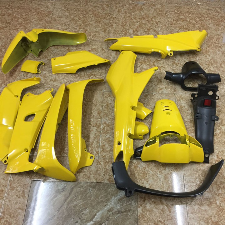 Bộ dàn áo xe WAVE alpha - Wave zx - wave 110 đời 2002-2006, nhựa nguyên sinh ABS màu  Full Vàng A1108