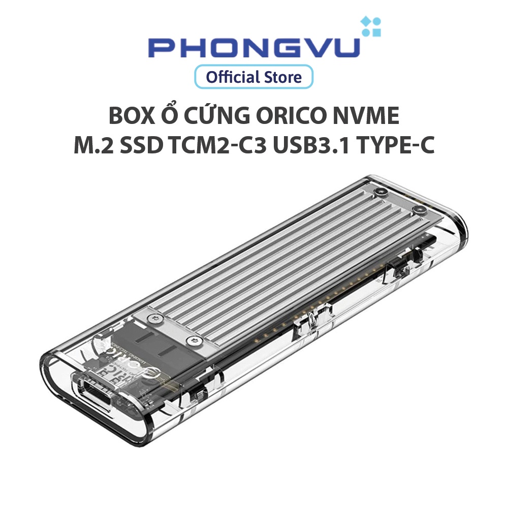 Box ổ cứng Orico NVMe M.2 SSD TCM2-C3 USB3.1 Type-C - Bảo hành 12 tháng