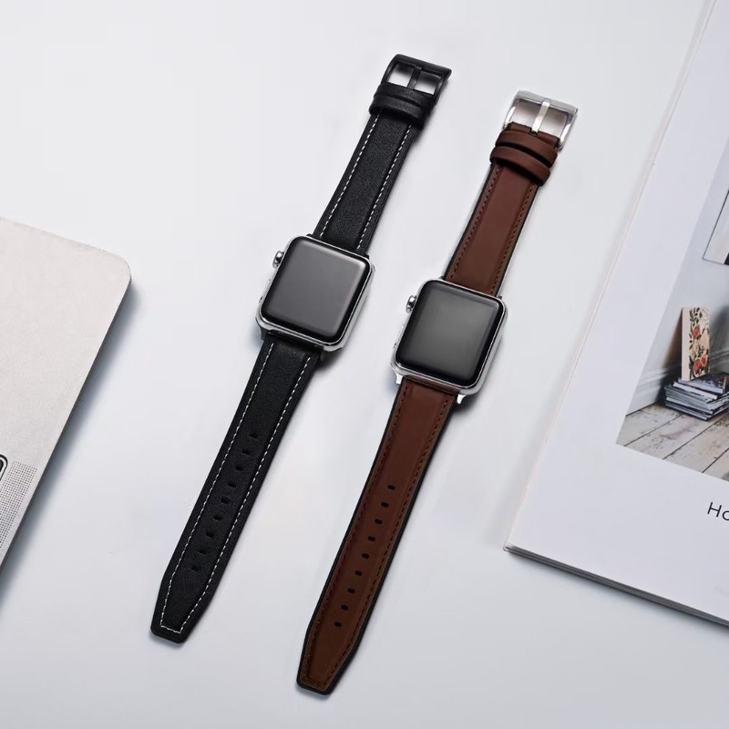 Dây đeo da 2021 thích hợp cho đồng hồ thông minh Apple Watch SE 6 5 4 3 2 1 44mm 42mm 40mm 38mm