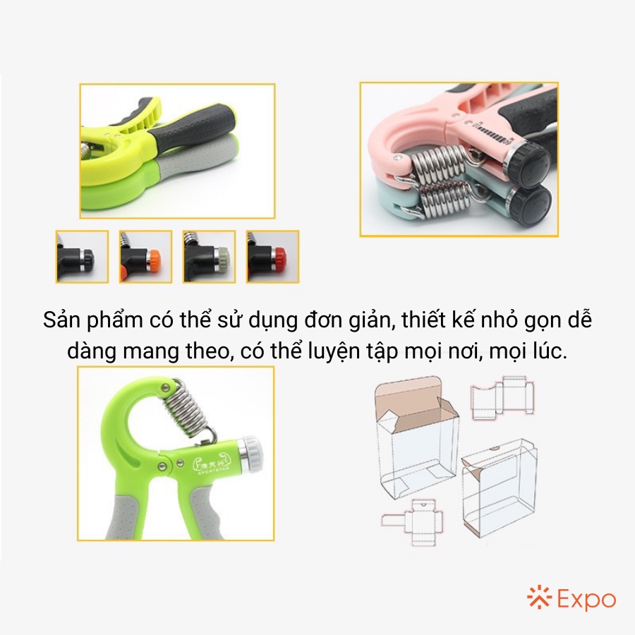 Kìm Bóp Tay, Kìm Tập Cơ Tay Tại Nhà Có Bộ Đếm Điều Chỉnh Lực 10-60kg Expo Official