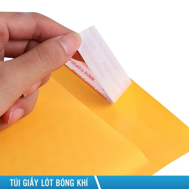 CÓ SẴN - 11x15 cm- 25 túi giấy niêm phong màu vàng lót bóng khí chống sốc