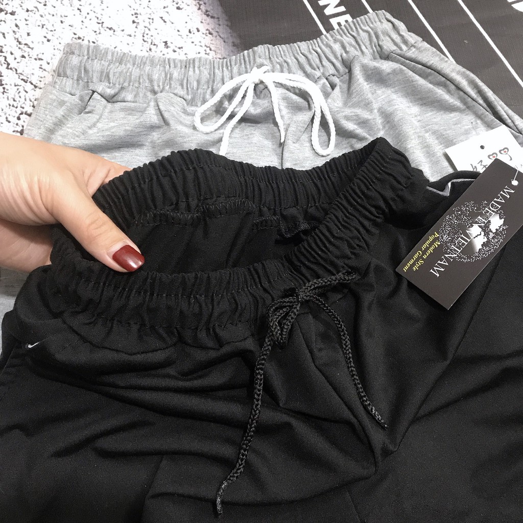 Quần Jogger Nữ Trơn From Thụng Ulzzang Unisex , Quần Boom Ống Rộng, Cạp Chun, Bo Gấu 2 Màu WINKI