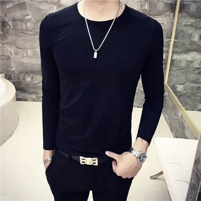 Áo thun nam tay dài cổ tròn trơn màu vải đẹp mát tigershop Tgs072 | BigBuy360 - bigbuy360.vn