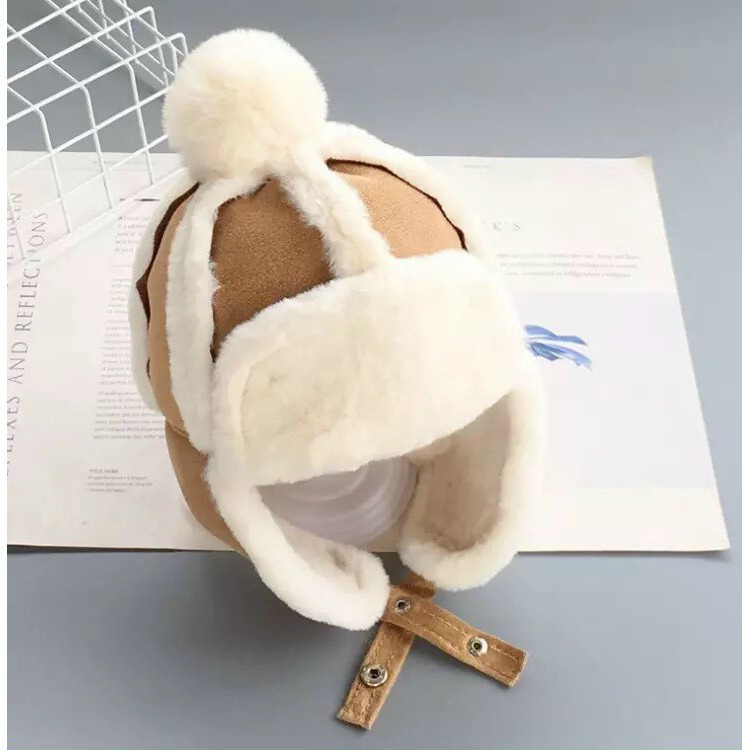 Mũ phi công lót lông mềm ấm cho bé 3 màu cực xinh