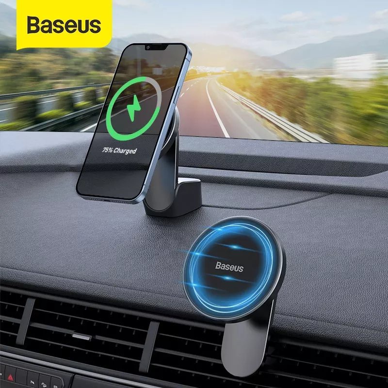giá đỡ điện thoại tích hợp nam châm và Sạc không dây dùng trên xe ô tô Baseus Big Energy Car Mount Wireless Charger