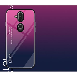 Ốp điện thoại kính cường lực màu gradient cho Nokia X7/8.1