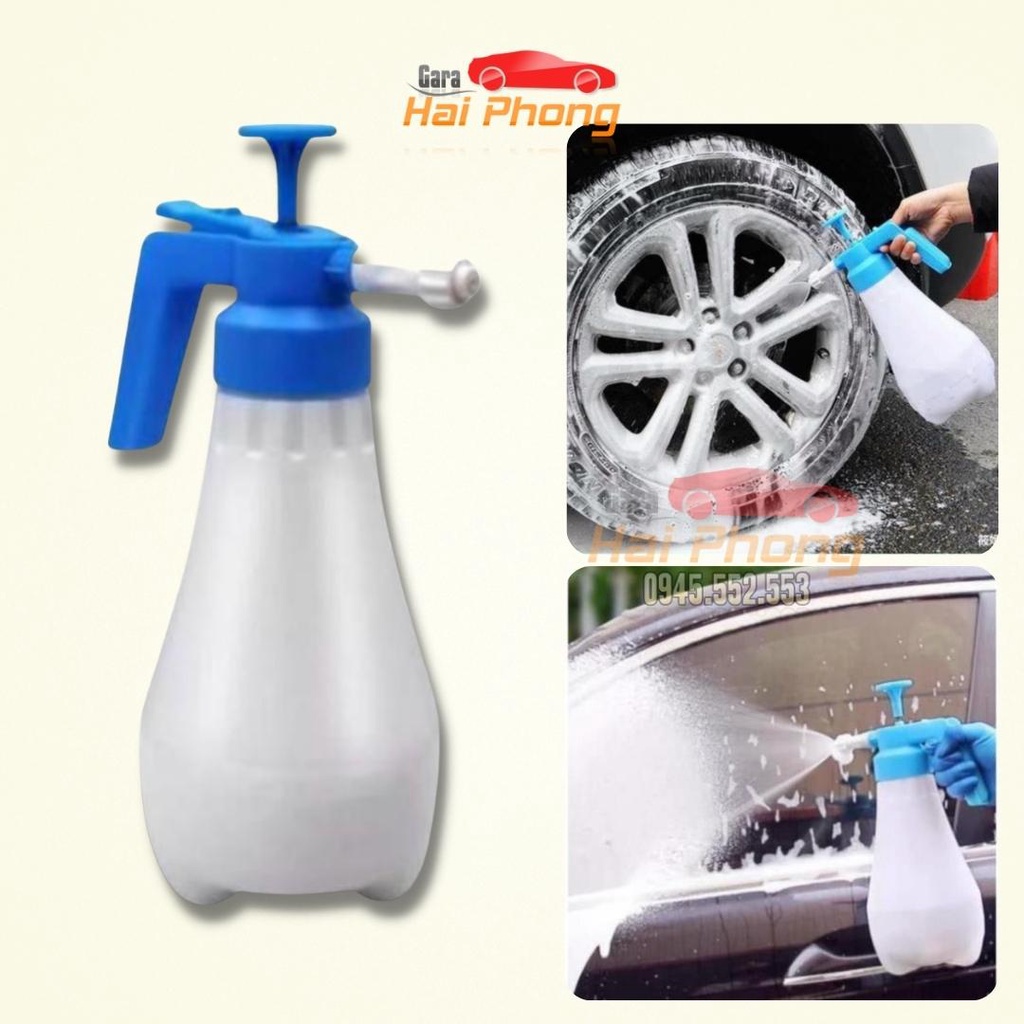 Bình Xịt Tạo Bọt Tuyết Rửa Xe Ô Tô, Xe Máy Cầm Tay 1.8L Tiện Dụng