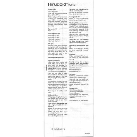 CHÍNH HÃNG TUÝP 14 GAM HIRUDOID_CREAM FORTE THAILAND