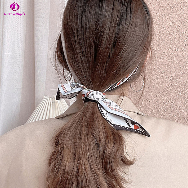 Dây Cột Tóc Trang Trí Nơ Bướm Lụa Xinh Xắn Cho Nữ