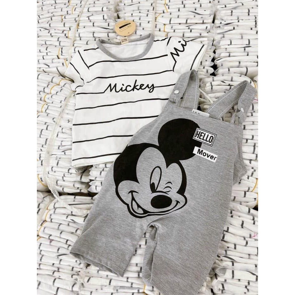 Sét Yếm Mickey Ghi Phối Kẻ