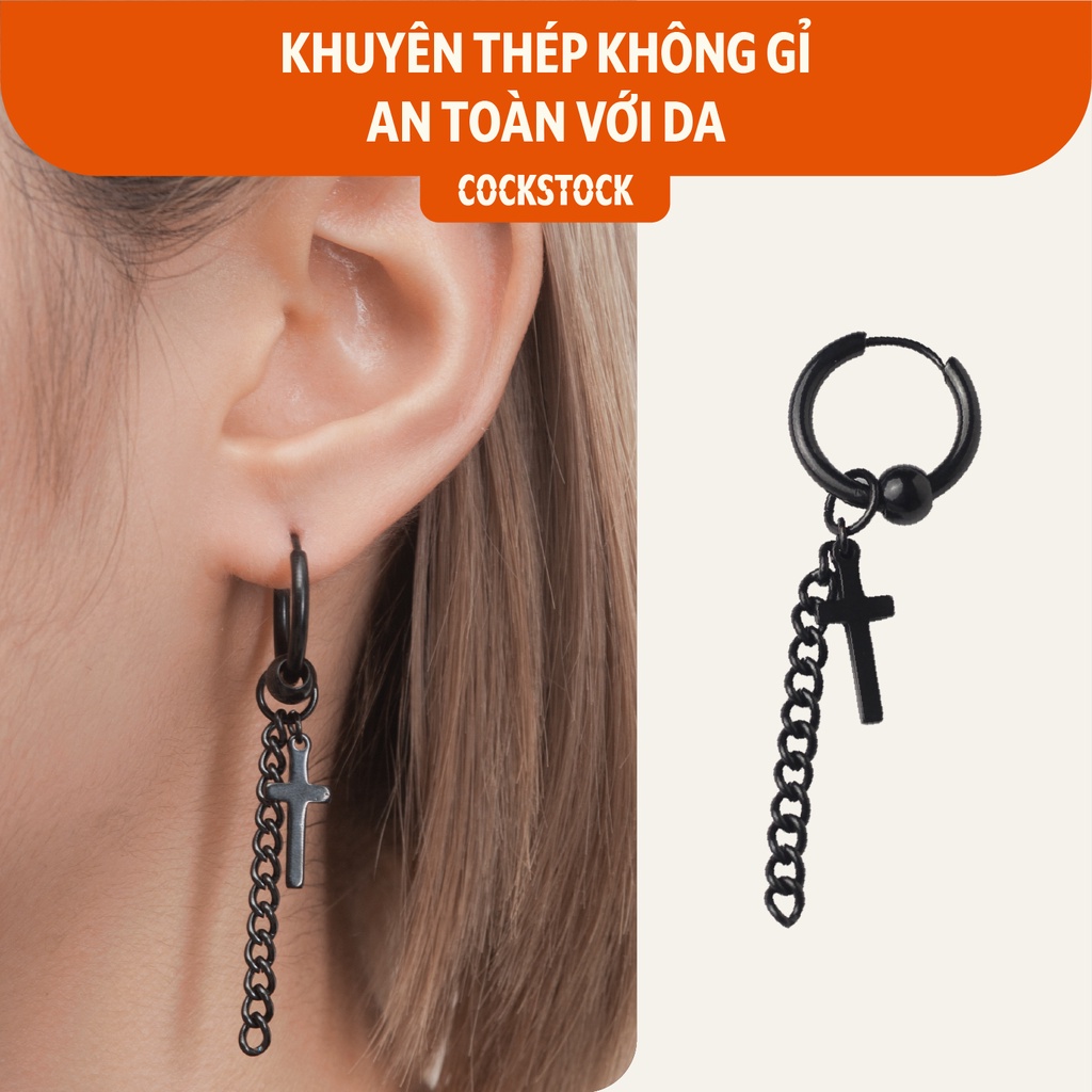 Khuyên tai Cross Chain Earring CockStock