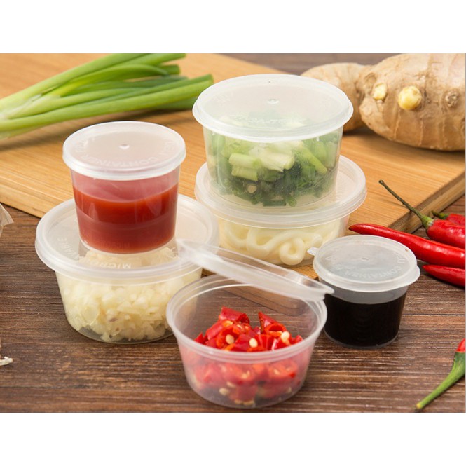 Hũ/Ly/Cốc/Hộp nhựa đựng nước sốt, tương (10 hũ)