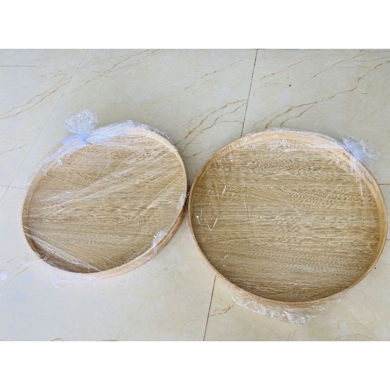 Khay Gỗ Bộ Bát Đĩa Hoa Mặt Trời Size 45-55cm Mâm Gỗ Tròn Đựng Bộ Bát Ăn Cúng Gia Tiên