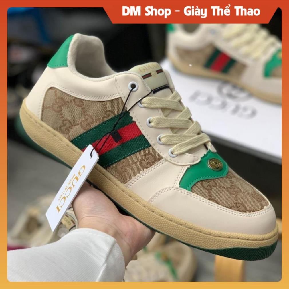 [FreeShip] Giày Gucci sơn tùng xanh hồng tím than đủ bill box, Giầy thể thao GG 3 vạch hàng cao cấp