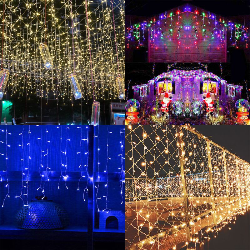 Rèm Cửa Đèn Led Hình Cột Băng 13-130ft