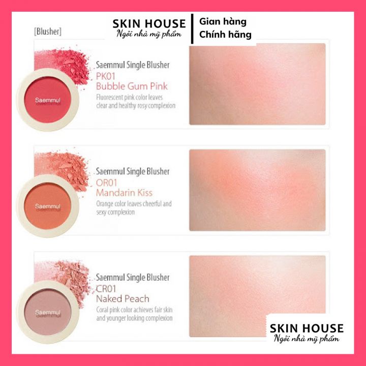 Phấn má hồng siêu mịn The Saem Saemmul Single Blusher