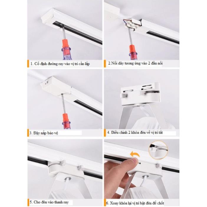 Bộ 5 đèn rọi ray mắt trâu 24w, đèn trang trí giá tốt.