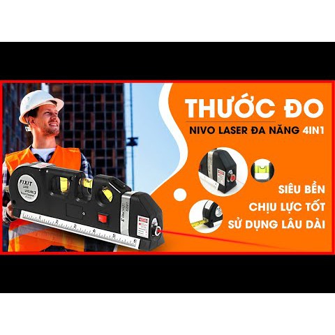 Thước Đo Nivo Laser Đa Năng 4 in 1 - Thước đo tiện lợi, dễ sử dụng, đo lường chính xác, thước thủy