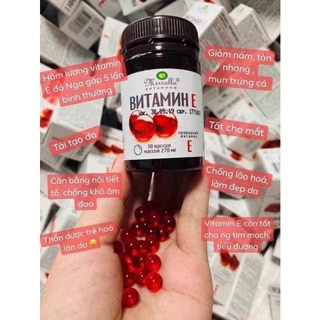Vitamin E đỏ Nga Mirrolla 270mg (Hộp 30 viên)