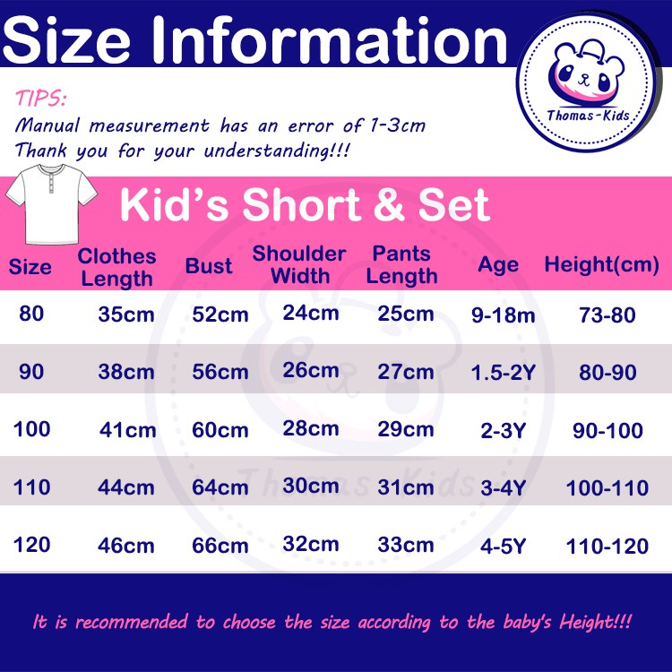 Bộ Quần Áo Cotton In Hình Hoạt Hình Xinh Xắn Cho Bé 1-5 Tuổi