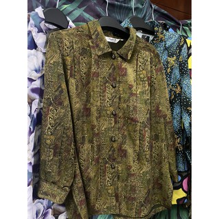 ÁO CHỐT TRÊN LIVE- ẢNH THẬT SHOP CHỤP - Áo sơ mi Nhật Vintage lụa