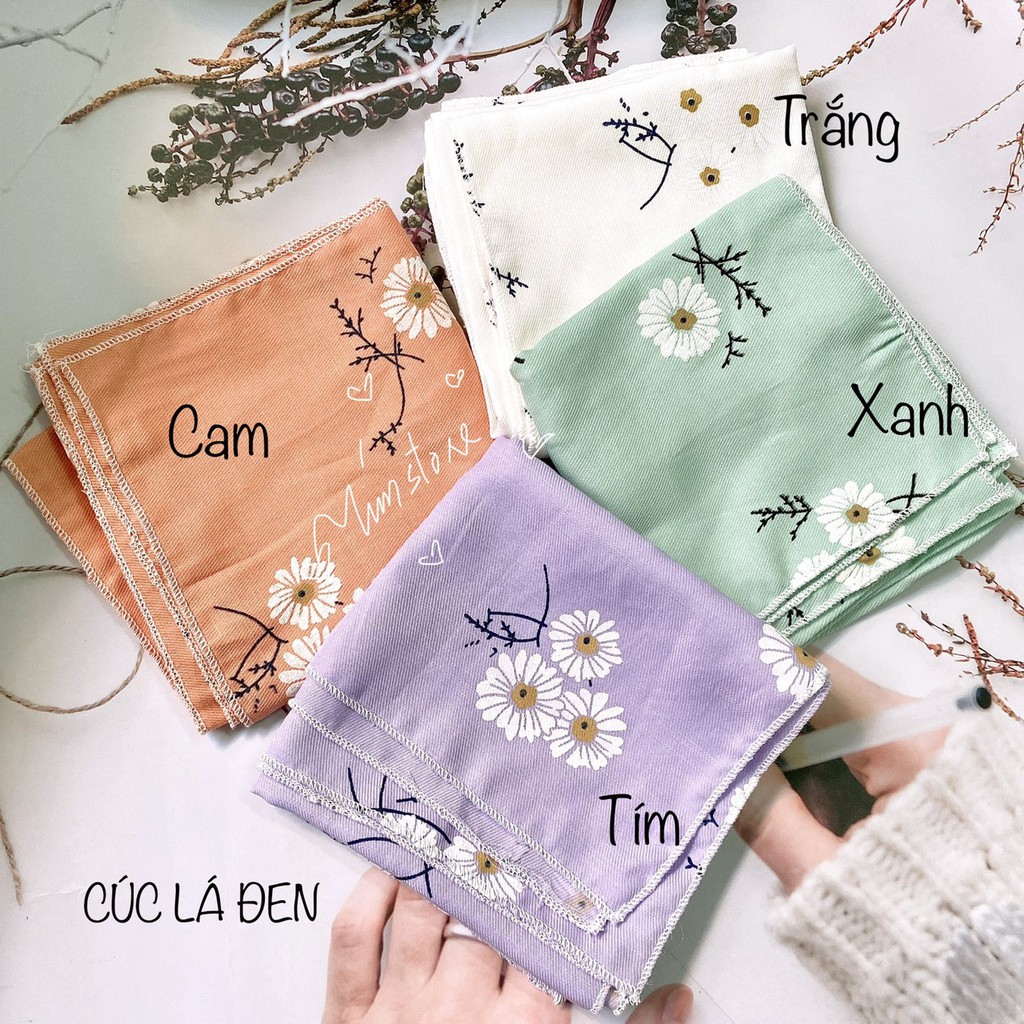 Khăn băng đô bandana hoa làm turban TÍM STORE phụ kiện tóc dễ thương vải đẹp