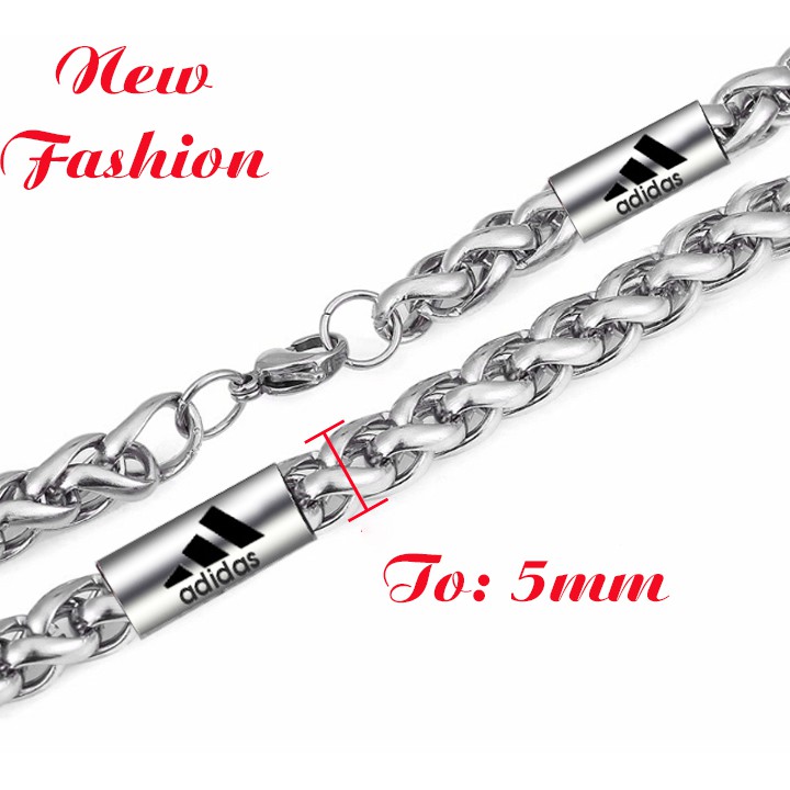 Lắc tay kiểu bông dừa xoắn 5mm bọc 3 khoen tròn khắc kí hiệu A đẹp, không đen, không gỉ đem lại đẳng cấp cho người đeo