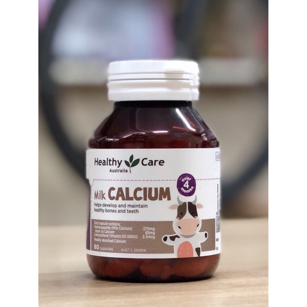 Canxi sữa cho bé - Milk Calcium Healthy care, lọ 60 viên