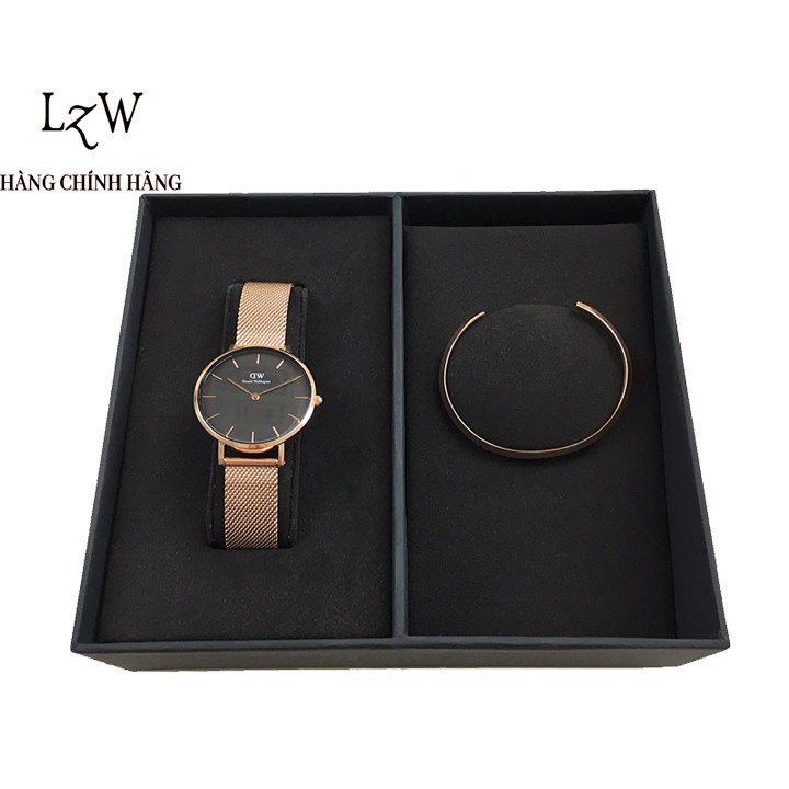 Đồng hồ nữ Daniel Wellington Classic Petite Melrose & vòng tay DW Cuff Chính Hãng - Lyz watch