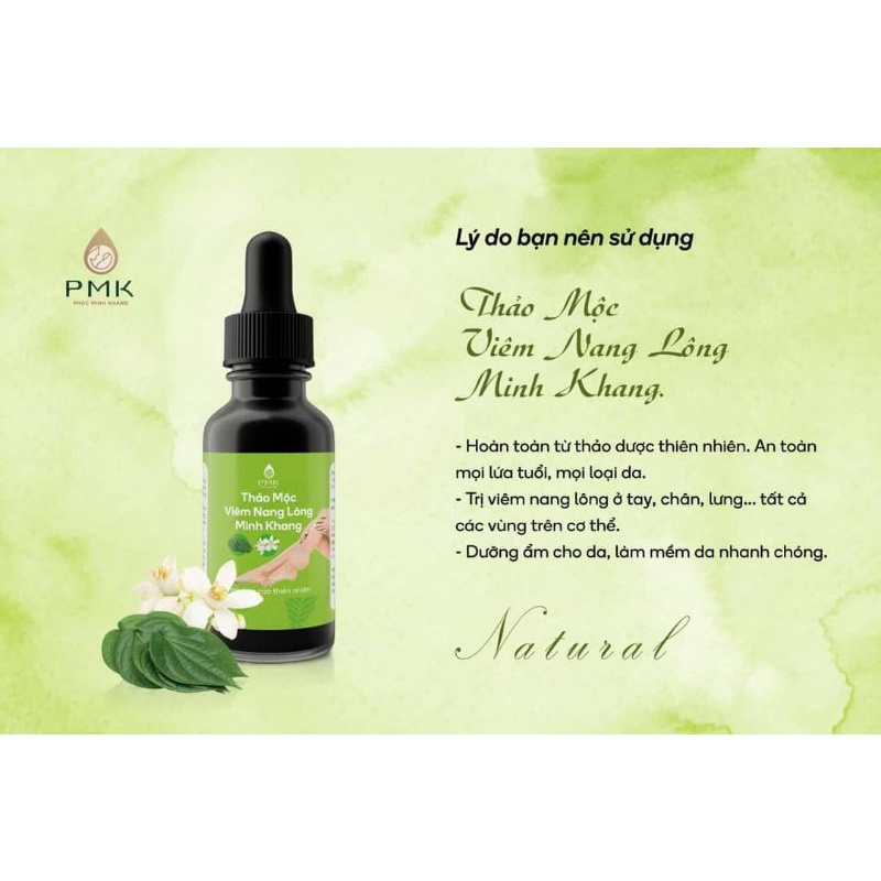 Thảo mộc viêm nang lông - viêm lỗ chân lông minh khang, dưỡng da- 30ml- 100% từ thảo dược thiên nhiên- từ bé 1 tuổi dùng | BigBuy360 - bigbuy360.vn