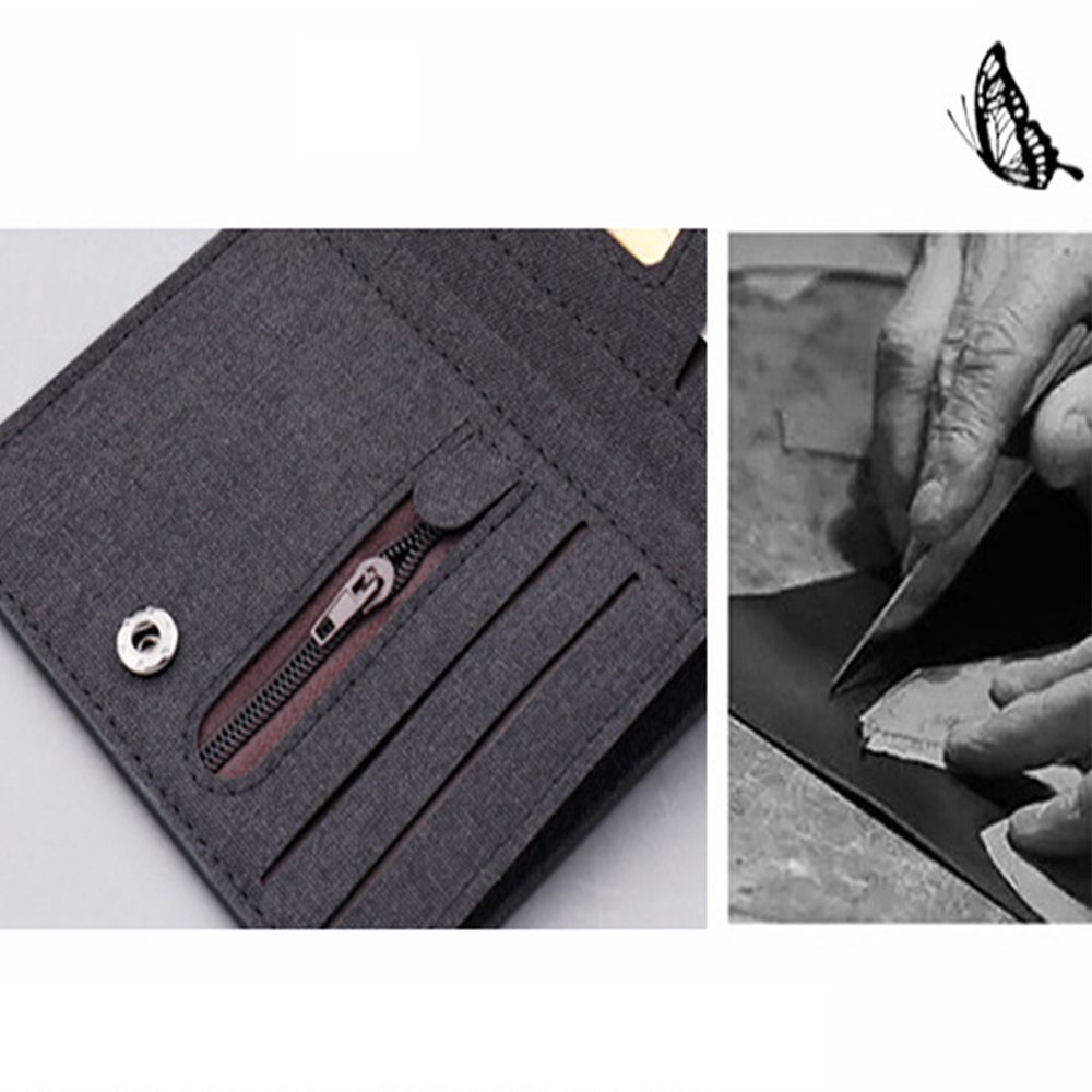 Ví đựng tiền/thẻ căn cước công dân bằng vải canvas thiết kế đơn giản thời trang cho nam nữ