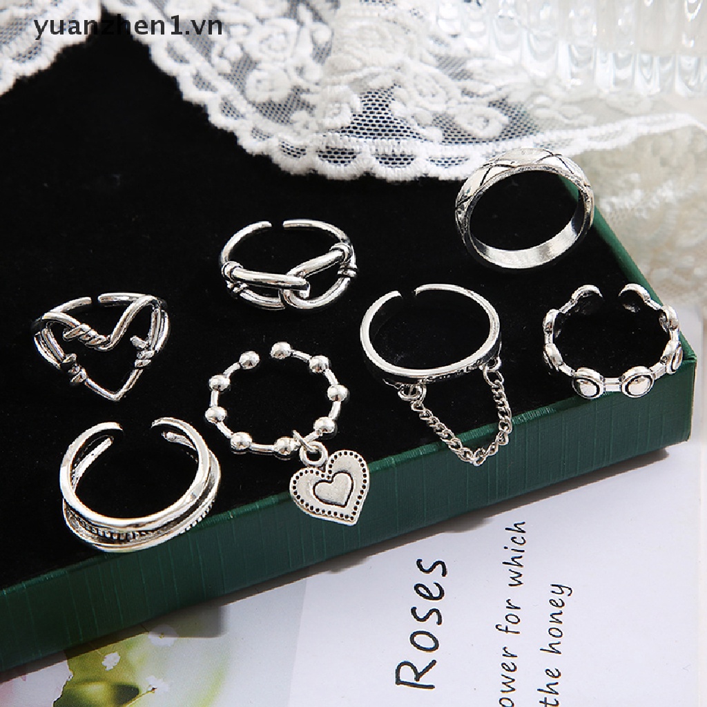 Nhẫn Cặp Hình Trái Tim Phong Cách Vintage Thời Trang