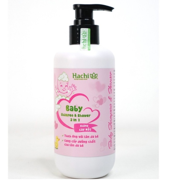 Dầu Tắm Gội Hachi Baby Trẻ Em 2 Trong 1 Không Cay Mắt Dành Cho Bé 350ml Màu Hồng  Sữa tắm trẻ em Hachi