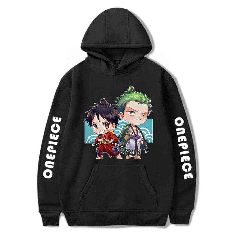 BST Áo Hoodie In Hình Anime One Piece Luffy Zoro độc đẹp kèm khuyến mại 💖