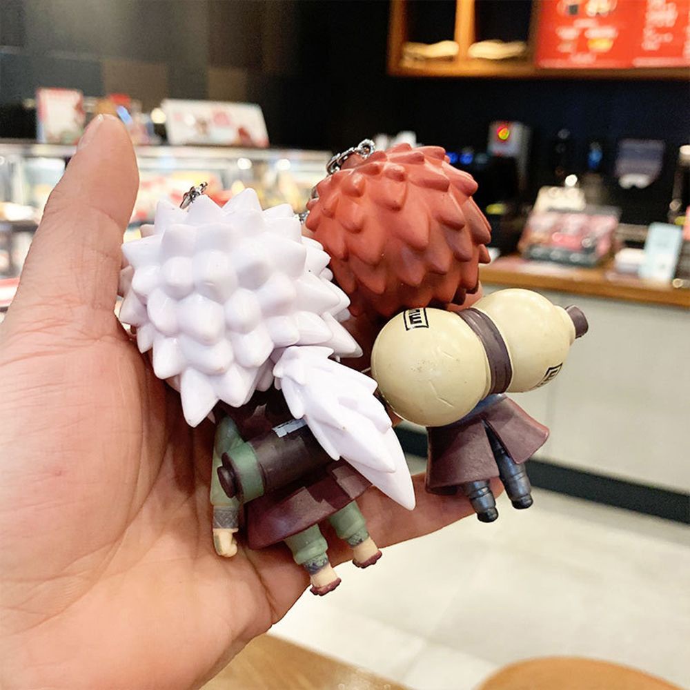 Móc khóa mặt hình nhân vật anime Naruto Sasuke 3D đàn hồi đáng yêu