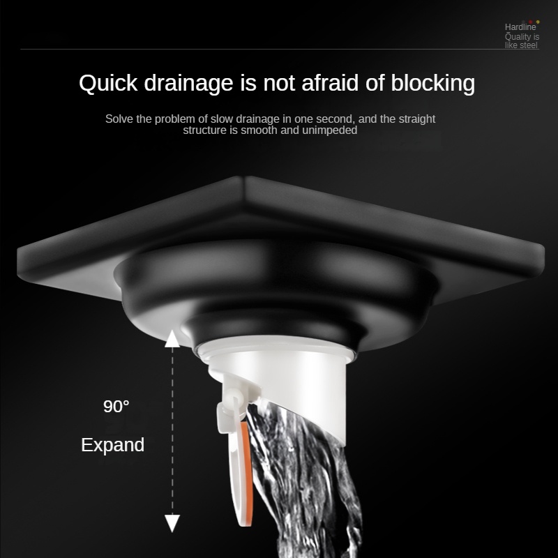 Xinkunlong Thoát sàn chống mùi Inox 304 đen Cao Cấp ，Ngăn mùi thoát sàn chống côn trùng Thoát nước nhanh Thoát sàn phòng tắm