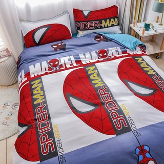 bộ chăn ga gối cotton poly _người nhện(kh ghi rõ chân đệm)