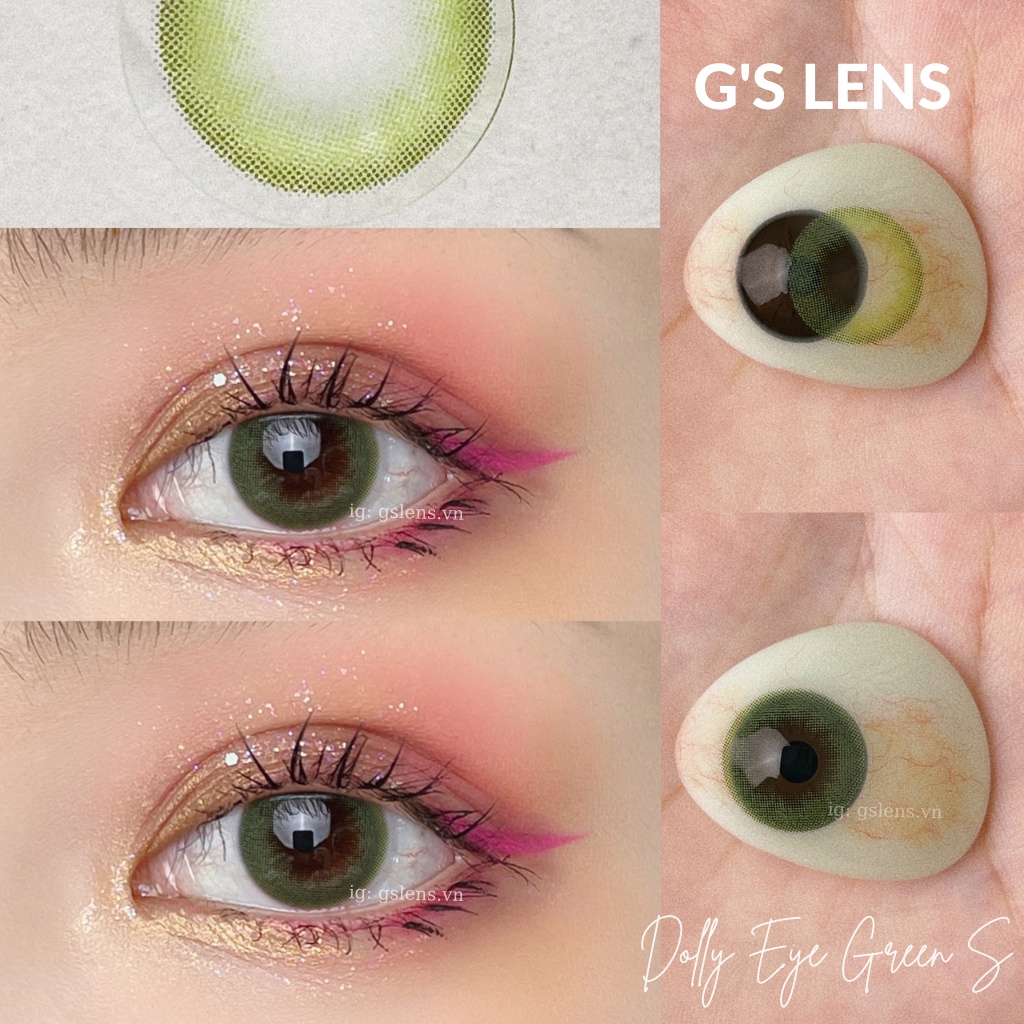 Lens Mắt 0 Độ Kính Áp Tròng Xanh Lá Green - G'S LENS - Giá 1 Đôi Lens