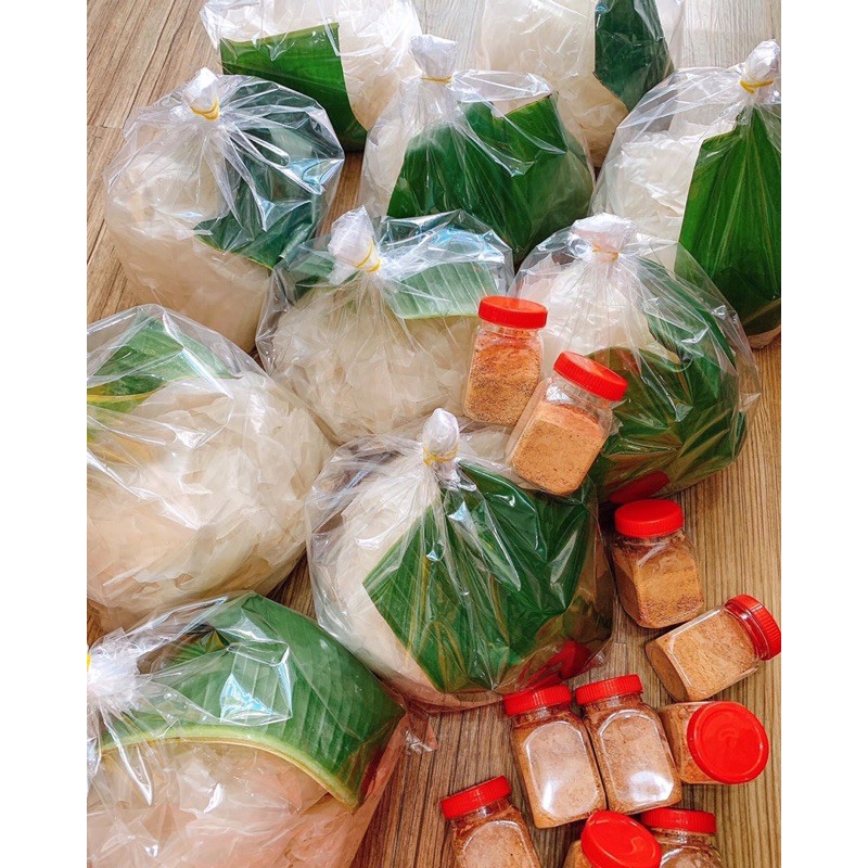 Combo 500gr bánh tráng rìa phơi sương và muối tôm nhuyễn