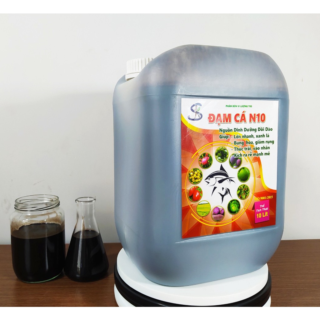 ĐẠM CÁ HƯU CƠ 10Lit Phục Hồi sau Thu Hoạch, Dưỡng Cây Nuôi Trái, Kích Rễ - Tặng Pseudomonas 500gr