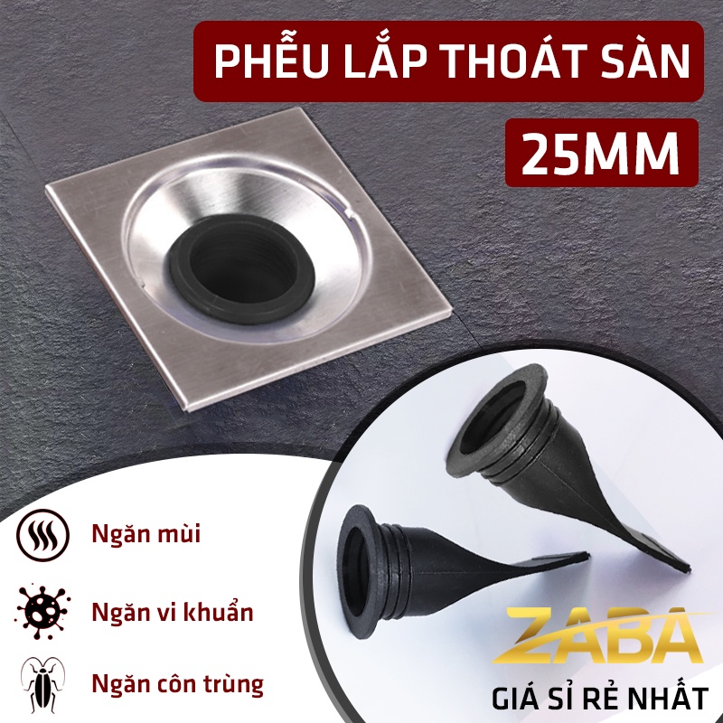 Phụ Kiện Ống Nút Phễu Lắp Bồn Cầu Thoát Sàn Ngăn Chặn Mùi Hôi Nước Cống Trào Ngược Vi Khuẩn Côn Trùng 25mm Zaba