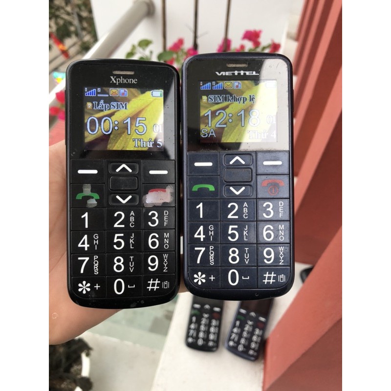 l? hàng nhanh Điện thoại Viettel V6216i Hoặc Xphone 2 Sim Cũ (80-90% Xước) - Điện Thoại Người Già Kèm Pin + sạc