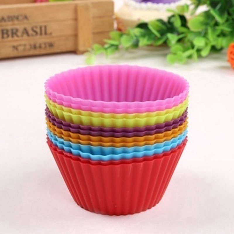 Bộ 1/5 cốc làm bánh bằng silicone chịu được nhiệt độ cao đa năng tiện lợi