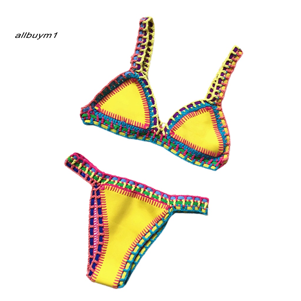 Đồ Bơi Bikini Đan Móc Dễ Thương Cho Nữ