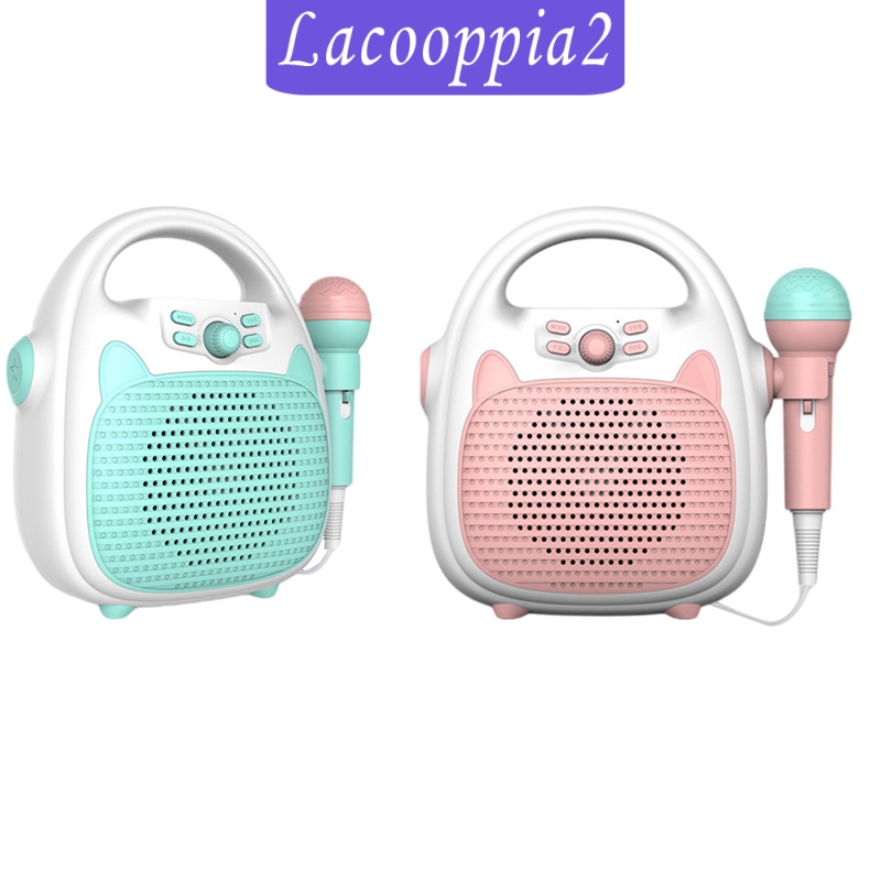 [LACOOPPIA2] Kids Karaoke Machine Speaker Singing Toys Build in LED Light Show Indoor Outdoor Travel Support TF Card for Birthday Festival Gifts