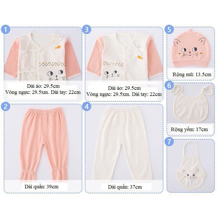 Set đồ sơ sinh 7 chi tiết mẫu voi con làm quà tặng cho bé.