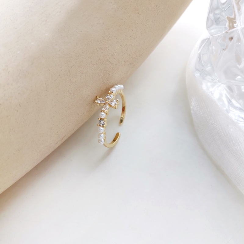 The Bleu | Nhẫn hạt đính đá phong cách Hàn Quốc | R27