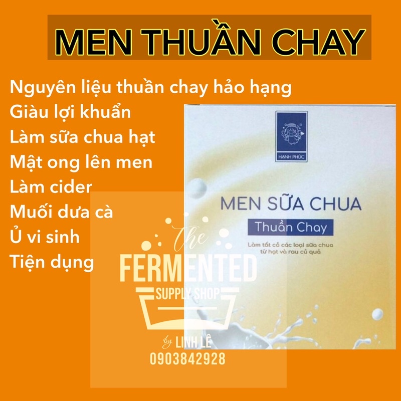 Men thuần chay - Men sữa chua cho các loại sữa hạt,mật ong lên men